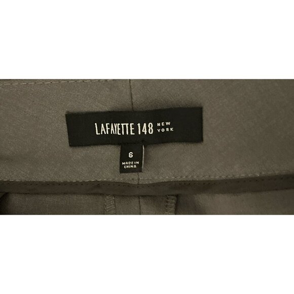 Lafayette 148 New York Wool Trousers Pants with Cuff Green/Gray Color Size 6 - Picture 5 of 6